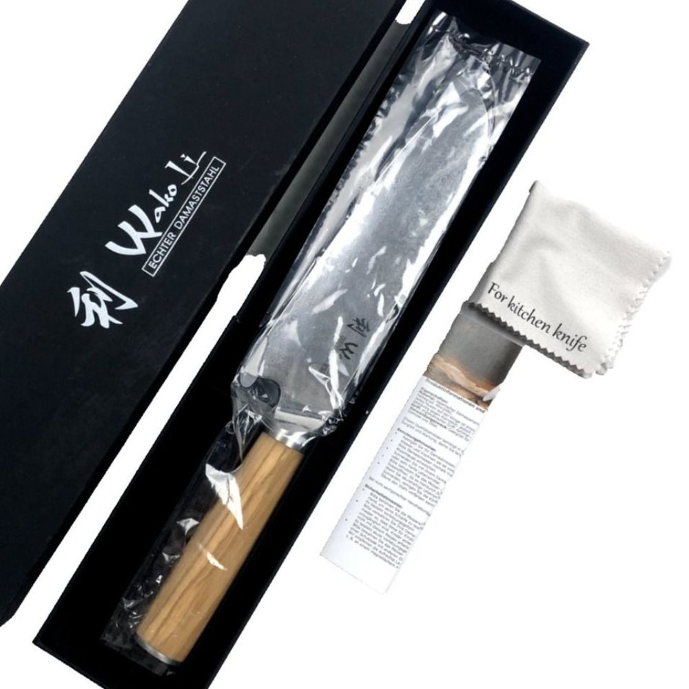 Wakoli Damascus Santoku knife blade 7-inch 67 layers Genuine Japanese Box New